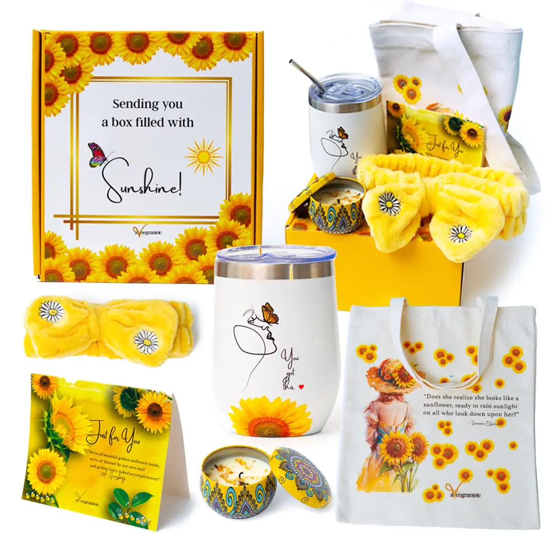 Aveegranteic Get Well Gifts for Women|Sunflower Gifts for Her|Surgery Recovery Gifts|Feel Better Soon Care Package|Thinking of You Her Sister Bestfriend Mom Coworker Friend