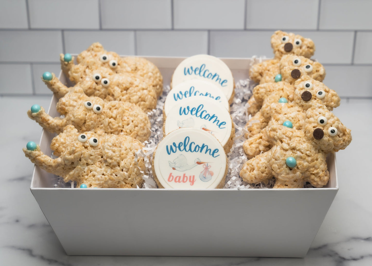 Welcome Baby Gift Basket by Creative Crispies Co.