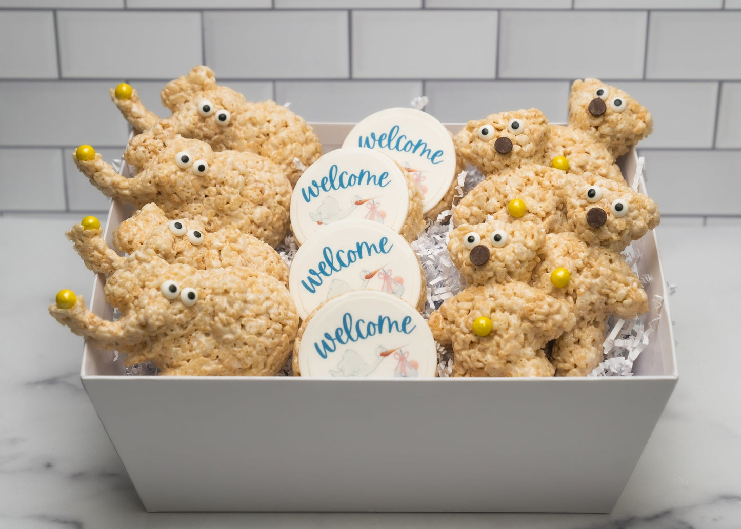 Welcome Baby Gift Basket by Creative Crispies Co.